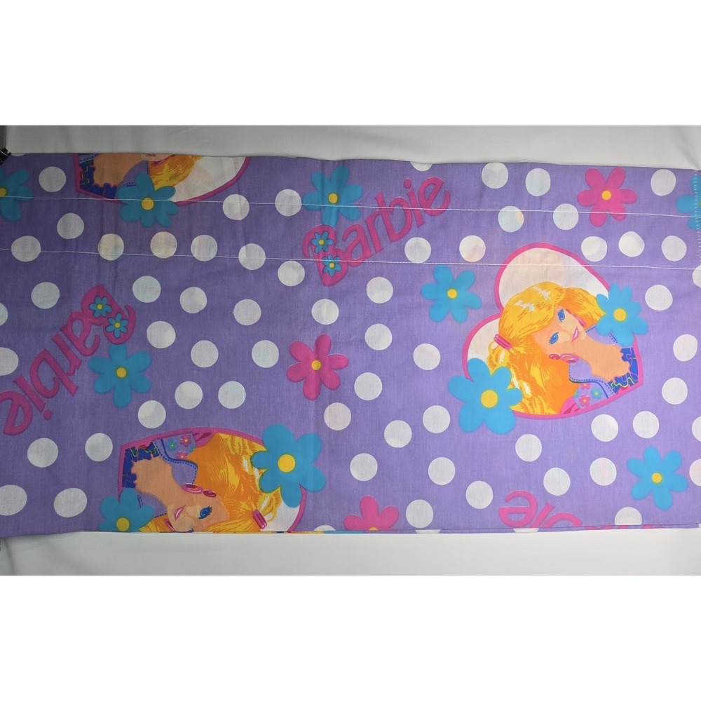 Vintage 1991 Barbie Curtain Valance 84x 18 Polka-Dot Flowers Set Of 2